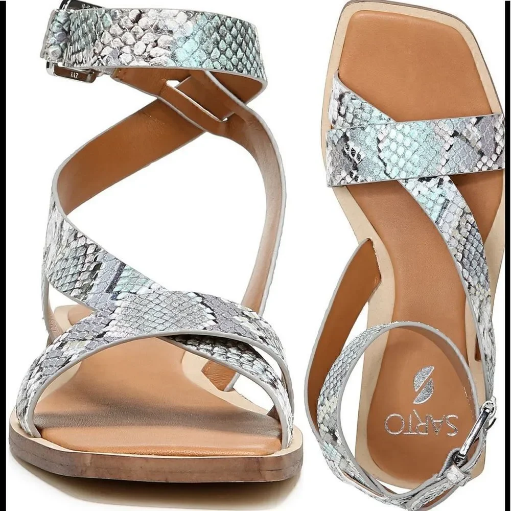 Sarto by Franco Sarto Women’s ema ankle strap leather sandal size 6, NIB